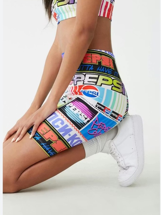 Forever 21 Pants - Forever21 Pepsi Biker Shorts Medium Excellent Condition